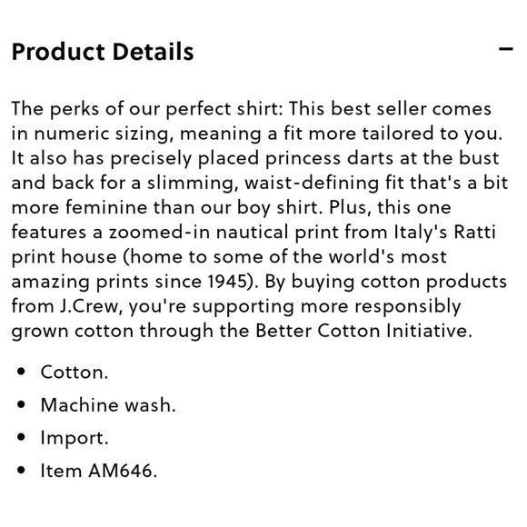 J. Crew Tailored Slim Cotton Poplin Shirt Nautical Italy Ratti Regatta Size 8 - Picture 13 of 14